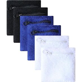 3 Pairs Zipper Sweatband Wristband Multi-Colored
