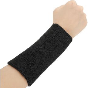 Wrist Sweatbands Elastic Sport Wristbands 6 Inch Absorbent Terry Cloth Armbands Long Cotton Athletic Wrist Bands for Working Out Football Basketball Tennis Gym Costumes Cosplay in Saudi Arabia