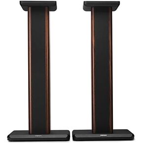 Edifier S2000MKIII Floor Speaker Stands, Heavy Duty 25.7 Inch Hollowed Speaker Stands, Floorstanding Wood Grain Speaker Stands for Home Theater, Easy Assembly - Brown (Pair)