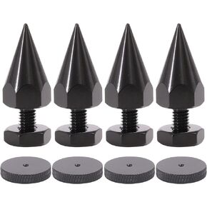 Flushbay 4 Pack Speaker Spikes Floor Protectors Adjustable Speaker Isolation Spikes M6 Black for Subwoofer CD DVD Player Audio Amplifier Turntable Recorder Chassis with Speaker Isolation Feet Pad (M6)