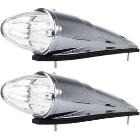 AmberTorpedo Cab Marker Lights Chrome Truck Roof Lights Top Clearance Running Lights for Truck Trailer for Peterbilt for Kenworth for Freightliner for Volvo Mack
