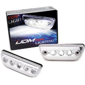 iJDMTOY 5pc Amber Lens Super Bright Amber Full LED Front Cab Roof Marker Lights Compatible with Kenworth T680 T770 T880, Peterbilt 579 Semi-Truck