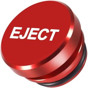 Dustproof Plug for Car Cigarette Lighter, Aluminum Button Decorations Plug Cover, Car Interior Accessories Fit Most Automotive Vehicles Boats with Standard 12 Volt Power Source (Red/Eject)