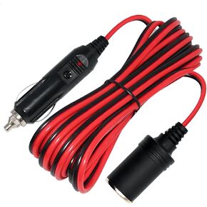 ولاعة السجائر تمديد الحبل التوصيل 13FT - 14AWG كابل شاحن السيارة 12-24 فولت ذكر التوصيل إلى مقبس الإناث 15A محول الطاقة مع أضواء LED لضاغط الهواء الإطارات مضخة برودة الثلاجة