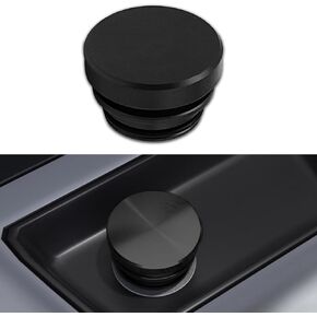 Car Cigarette Lighter Plug Cover, Aluminum Cigarette Lighter Socket Cover Cap, Universal Waterproof Dustproof Plug Cover Fit for Car Power Port Outlet with Standard 12 Volt Power Source (Black)