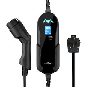 Level 1 and Level 2 Portable Tesla Charger (15&40 Amp, 100-240V, 25ft Cable) NEMA 5-15&NEMA 14-50 Tesla Electric Vehicle Charger