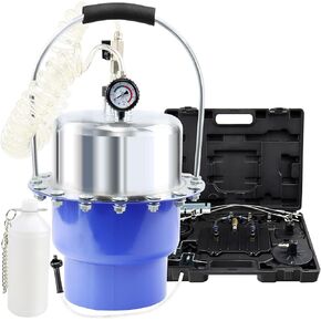 Brake Bleeder Kit, Portable Air Pressure Pneumatic Brake Bleed System, Master Cylinder Brake & Clutch Fluid Bleeding Tool Set with Bleeder Machine, Collection Bottle and Adapters