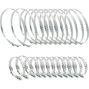 Stainless Steel Universal Adjustable CV Joint Boot Clamp, 12PCS Big and 12PCS Small Drive Shaft CV Boot Clamp, Long Durability,Easy to Install ((20-50MM) (50-120MM))