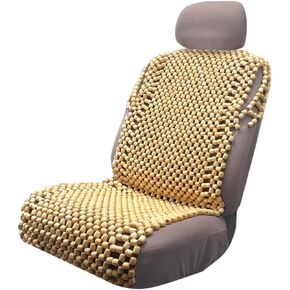 VaygWay Beaded Seat Cushion Car Driver Seat Cover with Durable & Double Strung Natural Wood Beads- Cooling Comfort Ventilated Massaging Support Cushion for Cars, Trucks & Office Chairs