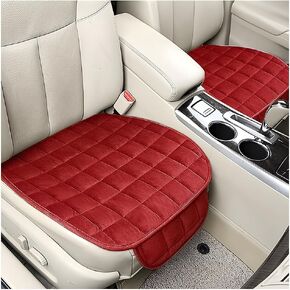 2PCS Car Seat Cushion, Automotive Breathable Comfort Memory Foam Thin Driver Seat Pad with Non-Slip Rubber Bottom & Storage Pouch, Universal for Vehicle Truck Van SUV Office Chair (Black)