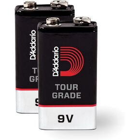 D'Addario Accessories Tour-Grade 9v Battery, 2 Pack, by D'Addario (PW-9V-02)