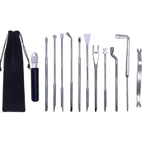 Piano Repair Tool Kit Regulating Tools Including Regulating Screwdriver Capstan Screw Wrench Set with 6" Combination Tool Handle for DIY Repair Maintain Piano Tools (12pcs)