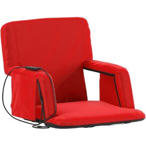 Flash Furniture Malta Heated Stadium Seat with Back Support, 6 Recline Positions, Portable Chair with Backpack Straps, USB Battery Pack Not Included, Blue
