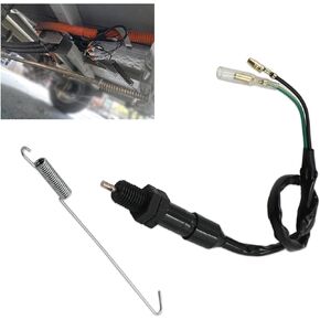 1 PC Car Rear Foot Brake Switch Wire, Tail Light Switch with 2 Spring Wire Kit, Rear Brake Light Switch, Universal for Most Cars Off-Road Motorcycles ATVs Four-Wheel Beach Vehicles (Black)
