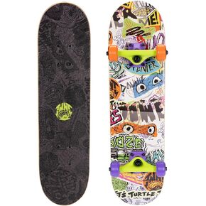 Teenage Mutant Ninja Turtles Kids Skateboard Popsicle Board Features Fun TMNT Graphics on Deck & Grip Tape! 50mm 95A Wheels, Carbon Steel 608ZZF Bearings