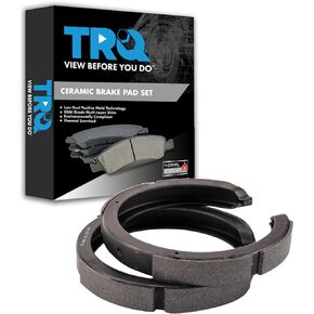 TRQ Parking Brake Shoe Set Compatible with Ford Edge MKX Mazda CX-7 CX-9 Tribute GTO