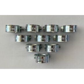 3/8" Fuel Injection Hose Clamps (Pack of 10) 9/16" - 5/8" (14mm - 16mm) Diameter
