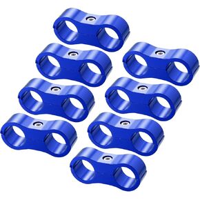 X AUTOHAUX 8 قطع سيارة AN4 خرطوم فاصل المشبك المناسب محول ل 1/4 خرطوم الوقود خط الزيت خط الفرامل سبائك الألومنيوم قوس خط الوقود تصاعد مقسم أسود in Kuwait