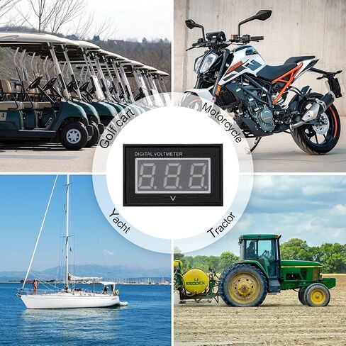 Waterproof Monitor 12V 24V 36V 48V Golf cart LED Digital Volt Meter Battery Meter Gauge led Voltage Display DC15-120V Apply to Golf Cart Car EZGO Yamaha, Cars, Boats, etc Voltage Monitoring. in Saudi Arabia