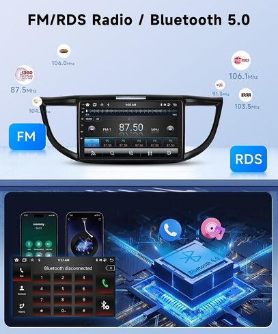 8 Core 4G+64G لسيارة Honda CRV 2012-2016 Android ستيريو مع Carplay لاسلكي Android Auto، 9 بوصة HD 1280 * 720P IPS شاشة لمس راديو مع نظام تحديد المواقع واي فاي DSP صوت بلوتوث 5.0 SWC كاميرا احتياطية in Saudi Arabia