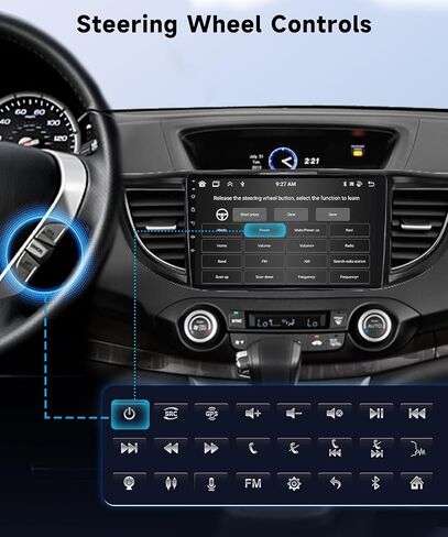 8 Core 4G+64G لسيارة Honda CRV 2012-2016 Android ستيريو مع Carplay لاسلكي Android Auto، 9 بوصة HD 1280 * 720P IPS شاشة لمس راديو مع نظام تحديد المواقع واي فاي DSP صوت بلوتوث 5.0 SWC كاميرا احتياطية in Saudi Arabia