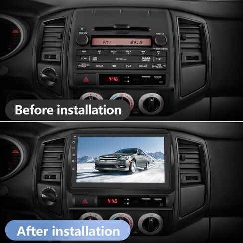 راديو السيارة لتويوتا تاكوما 2005-2015 المدمج في carplay Android Auto، 9 بوصة Android 12 وحدة رأس ستيريو للسيارة 2G RAM 32GROM مع DSP WiFi GPS Navigation Bluetooth عجلة القيادة كاميرا خلفية مجانية in Saudi Arabia