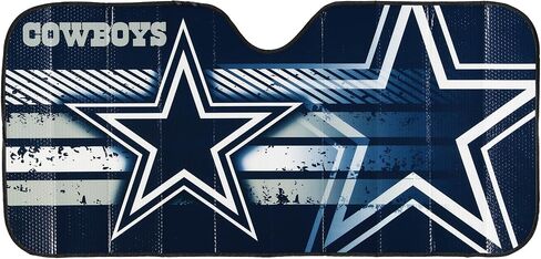 Fanmats NFL Windshield Sun Shade Auto Shade، Sun Shield Sun Visor Accordion ثلاثي الطي للتخزين 59 بوصة × 29.5 بوصة، تصميم الفريق الملون in Kuwait