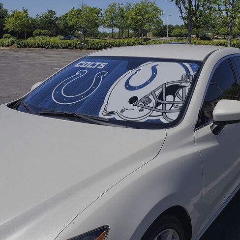 Fanmats NFL Windshield Sun Shade Auto Shade، Sun Shield Sun Visor Accordion ثلاثي الطي للتخزين 59 بوصة × 29.5 بوصة، تصميم الفريق الملون in Kuwait