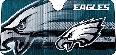 Fanmats NFL Windshield Sun Shade Auto Shade، Sun Shield Sun Visor Accordion ثلاثي الطي للتخزين 59 بوصة × 29.5 بوصة، تصميم الفريق الملون in Kuwait