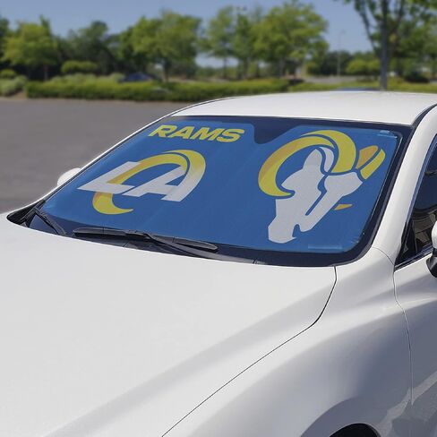 Fanmats NFL Windshield Sun Shade Auto Shade، Sun Shield Sun Visor Accordion ثلاثي الطي للتخزين 59 بوصة × 29.5 بوصة، تصميم الفريق الملون in Kuwait