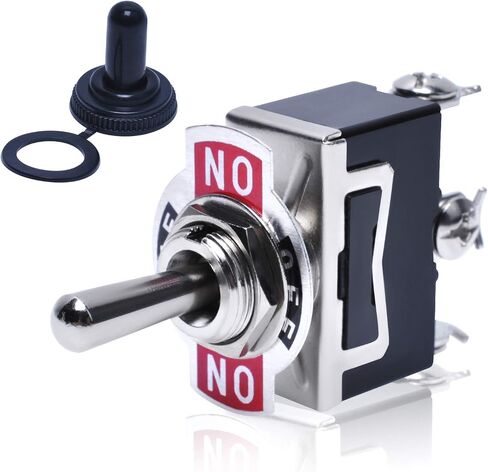 Podoy Momentary Switch Toggle Rocker (𝗢𝗡)-𝗢𝗳𝗳-(𝗢𝗡) عالي التحمل مع حذاء لـ 15A 125V SPDT 3 أوضاع (ON)-Off-(ON) مفتاح تبديل محمل بنابض in Saudi Arabia