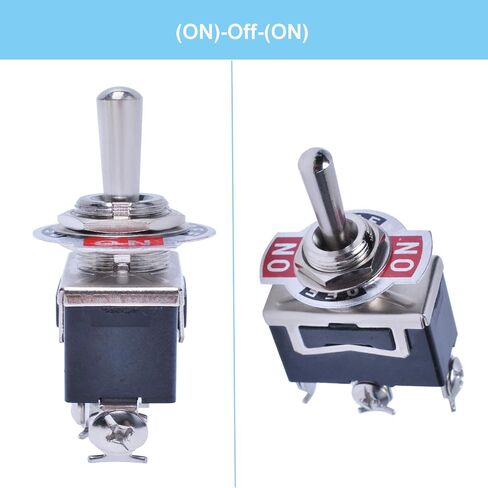 Podoy Momentary Switch Toggle Rocker (𝗢𝗡)-𝗢𝗳𝗳-(𝗢𝗡) عالي التحمل مع حذاء لـ 15A 125V SPDT 3 أوضاع (ON)-Off-(ON) مفتاح تبديل محمل بنابض in Saudi Arabia