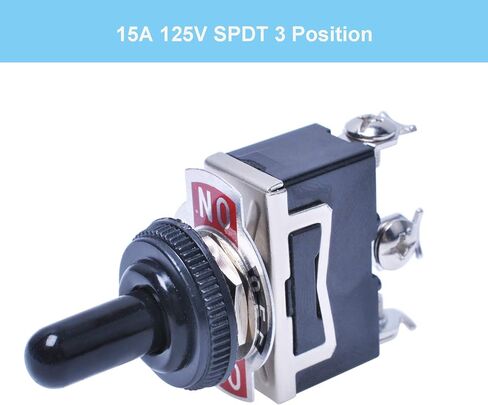 Podoy Momentary Switch Toggle Rocker (𝗢𝗡)-𝗢𝗳𝗳-(𝗢𝗡) عالي التحمل مع حذاء لـ 15A 125V SPDT 3 أوضاع (ON)-Off-(ON) مفتاح تبديل محمل بنابض in Saudi Arabia