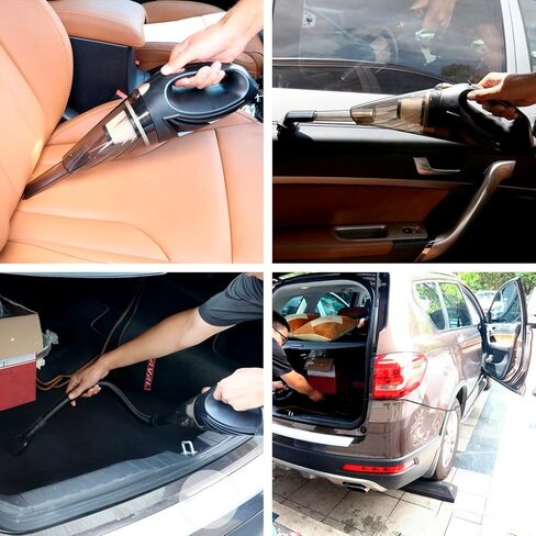 مكنسة كهربائية للسيارة من كارايم - ملحقات السيارة - مكنسة سيارة محمولة صغيرة بقوة 12 فولت مع ملحقات، سلك وحقيبة بطول 16 قدم - مجموعة تفصيلية أساسيات للسفر، تخييم RV in Kuwait