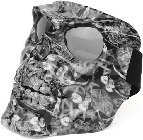 Motorbike Off-Road Riding Goggles Glasses with Skull Face Mask - for Tactical Helmet M88,MICH Motorcycle Open Face Helmet - for Spooky Decor Halloween Mask Cos Mask in Saudi Arabia