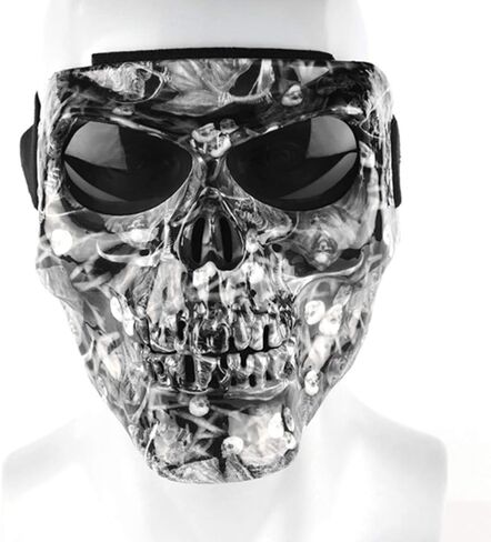 Motorbike Off-Road Riding Goggles Glasses with Skull Face Mask - for Tactical Helmet M88,MICH Motorcycle Open Face Helmet - for Spooky Decor Halloween Mask Cos Mask in Saudi Arabia