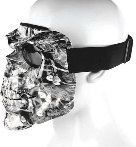 Motorbike Off-Road Riding Goggles Glasses with Skull Face Mask - for Tactical Helmet M88,MICH Motorcycle Open Face Helmet - for Spooky Decor Halloween Mask Cos Mask in Saudi Arabia