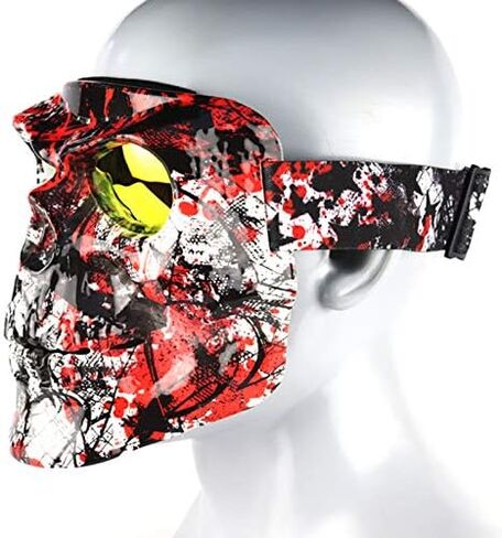 Motorbike Off-Road Riding Goggles Glasses with Skull Face Mask - for Tactical Helmet M88,MICH Motorcycle Open Face Helmet - for Spooky Decor Halloween Mask Cos Mask in Saudi Arabia