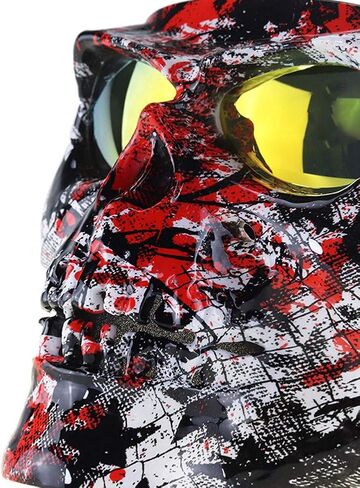 Motorbike Off-Road Riding Goggles Glasses with Skull Face Mask - for Tactical Helmet M88,MICH Motorcycle Open Face Helmet - for Spooky Decor Halloween Mask Cos Mask in Saudi Arabia