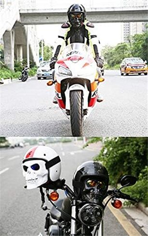 Motorbike Off-Road Riding Goggles Glasses with Skull Face Mask - for Tactical Helmet M88,MICH Motorcycle Open Face Helmet - for Spooky Decor Halloween Mask Cos Mask in Saudi Arabia