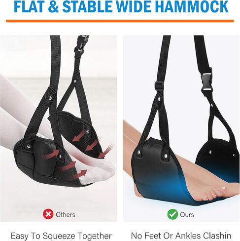 Velamo Airplane Footrest Upgrade Foot Hammock Airplane for Airplane Office Bus Travel with Sleep mask Airplane Travel Accessories, Airplane Essentials Reduce Swelling and Soreness in Kuwait