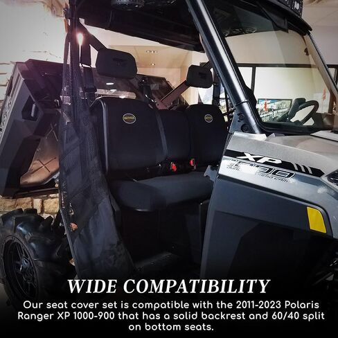 Polaris Ranger Seat Covers Compatible with UTV XP Full-Size Models 900,1000 | 2011-2023 | Water Repellent Split Seat Covers | All-Weather-Proof Padded Neoprene Material (Split) in Saudi Arabia