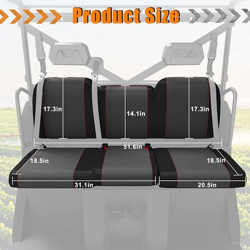 BORDAN UTV Seat Cover for 2018-2023 Polaris Ranger XP 1000/2020-2023 Polaris Ranger 1000, Heavy Duty 1680D Waterproof Full Protection Outdoor Seat Cover Set(3 PCS) in Saudi Arabia