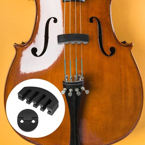 مجموعة كتم صوت ممارسة الكمان المطاطية مكونة من 12 قطعة تتضمن 10 قطع كتم صوت على شكل تورت دائري و2 قطعة على شكل مخلب للكمان، وكتم صوت ممارسة الكمان 4/4 (أسود) in Kuwait