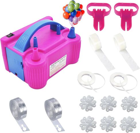 Electric Balloon Pump Kit,110V-120V Portable Dual-Nozzle Electric Inflator, Electric Balloon Pump for Birthday Party, Wedding, Christmas Decoration in Saudi Arabia
