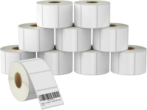 BETCKEY - 3" x 2" (76 mm x 51 mm) Multipurpose & Shipping Labels Compatible with Zebra & Rollo Label Printer,Premium Adhesive & Perforated [10 Rolls, 7500 Labels] in Kuwait
