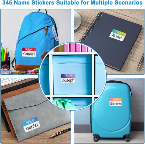 345 قطعة من ملصقات بطاقات الاسم، علامات أسماء ملونة مقاس 3 × 2، ملصقات Hello My Name 15 لونًا، Hello My Name is علامة اسم للحفلات والعائلة والمنزل والمكتب والمدرسة، وعصا فارغة على ملصقات أسماء الرعاية النهارية in Kuwait