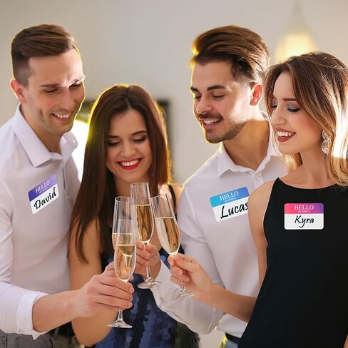 345 قطعة من ملصقات بطاقات الاسم، علامات أسماء ملونة مقاس 3 × 2، ملصقات Hello My Name 15 لونًا، Hello My Name is علامة اسم للحفلات والعائلة والمنزل والمكتب والمدرسة، وعصا فارغة على ملصقات أسماء الرعاية النهارية in Kuwait