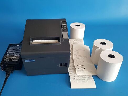 Epson TM-T88IV Model M129H - Dark Gray POS Thermal Receipt Printer USB Port with Epson PS-180 Power Supply & 3 Rolls of Receipt Paper - (Renewed) in Saudi Arabia