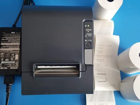Epson TM-T88IV Model M129H - Dark Gray POS Thermal Receipt Printer USB Port with Epson PS-180 Power Supply & 3 Rolls of Receipt Paper - (Renewed) in Saudi Arabia